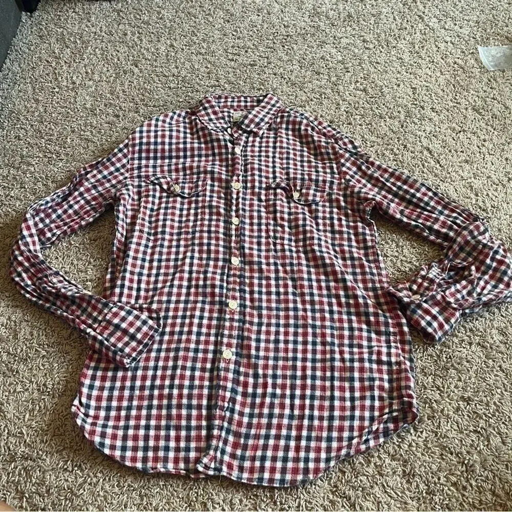 J Crew Men’s Plaid Cotton Workshirt Button Down Medium